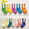 韩国儿童袜子进口童装春男童女童螺纹纯色百搭糖果色中短筒袜
