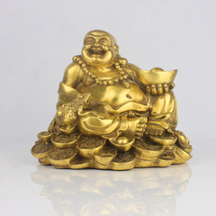 纯铜元宝摆件招财工艺品弥勒佛像