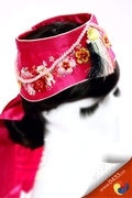 高档韩国进口韩服绣花帽子，新娘婚礼帽子，玫粉色h-p01388-2