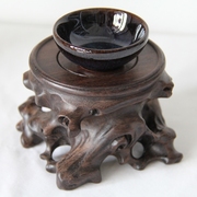 圆形原木雕刻花瓶底座茶壶花盆底，托佛像鱼缸奇石头实木摆件底座