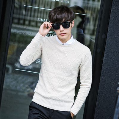 2014秋冬新款<em>男士毛衣 韩版时尚</em>修身<em>男士</em>圆领