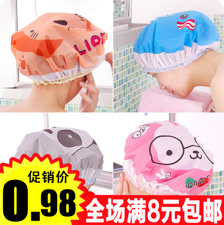 fashion thickening waterproof Shower cap take a shower Bath Makeup nursing kitchen Lampblack Hat Travel? A business travel Helperin the Family/Personal Cleaning Tools , Personal care cleaning appliances , Shower cap category - from Buy2taobao.com to provide professional Taobao agent buy service