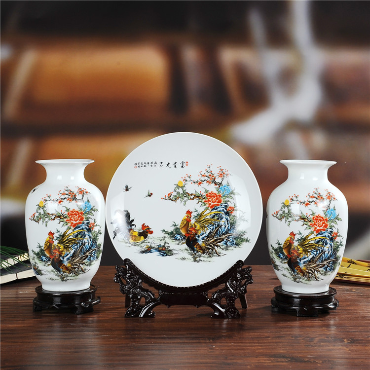 景德镇陶瓷器 花好月圆三件套小花瓶现代时尚家饰工艺品摆件|ruв категории Домашний быт, ваза/цветок/искусственные цветы/моделирование украшения, цветок/ваза, ваза - от Buy2taobao.com для оказания профессиональной услуги покупки агента Taobao
