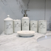 法式欧式陶瓷卫浴五件套装 刷牙漱口杯浴室套装 牙刷架卫浴套件