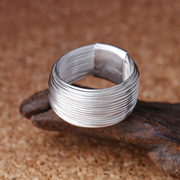 泰国清迈手工制作多圈银线拉丝戒指 女士个性指环 流行霸气首饰