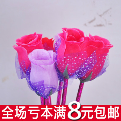 卡通笔玫瑰花创意圆珠笔 可爱小礼品个性日韩文具小学生奖品