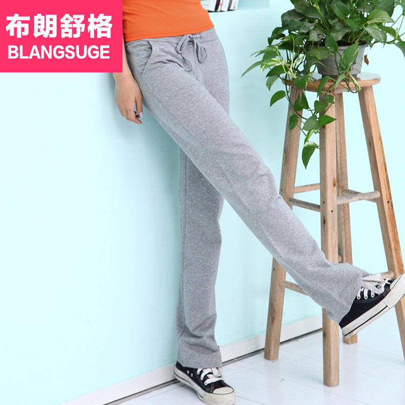 夏季薄款大码运动裤女长裤子秋学生显瘦直筒纯棉宽松卫裤休闲女裤
