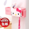 上下架计划:hello kitty卡通牙刷架家庭组合套装 创意吸盘牙刷挂 牙具座 包邮