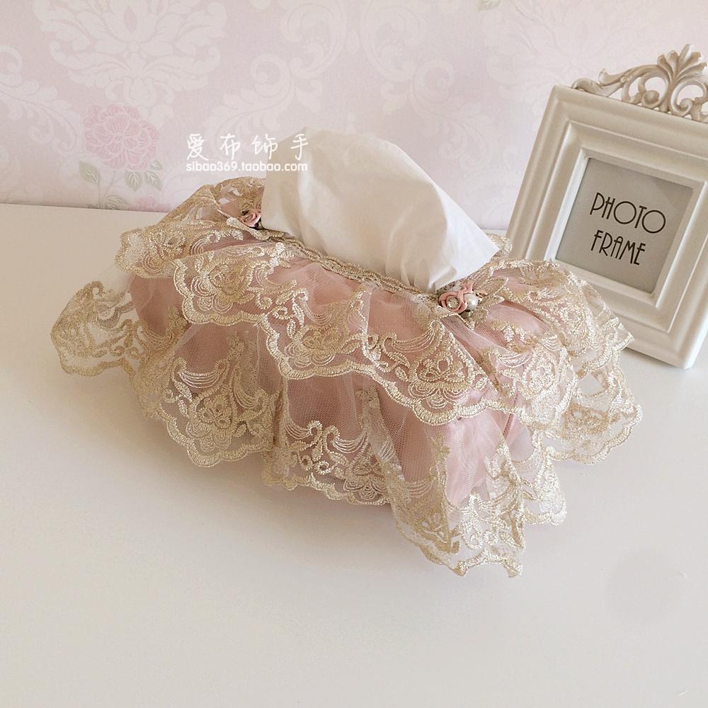 European style originality Pink Lace lace Fabric art Tissue box cover high-grade Luxurious Retro vehicle automobile Tissue boxin the Storage consolidation , Home Storage appliances , Pouch , Towel sets category - from Buy2taobao.com to provide professional Taobao agent buy service