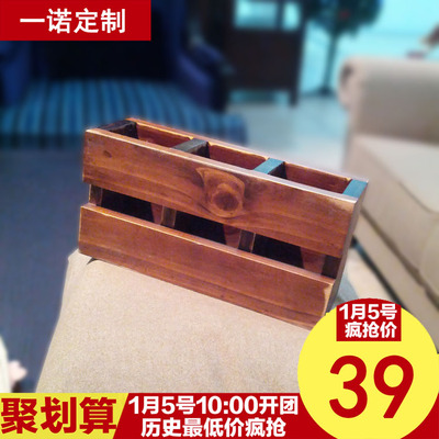 标题优化:一诺家具定制实木笔筒办公桌笔座美式床头柜摆件饰品简约实木笔筒