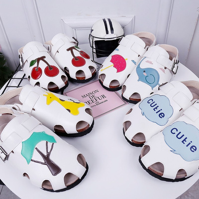 包头凉鞋女夏2018文艺森系可爱卡通洞洞鞋日系圆头两穿学生凉拖鞋