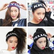 韩国女神运动气质个性，夜店kkxx系hello针织，发带发箍头带女士潮人