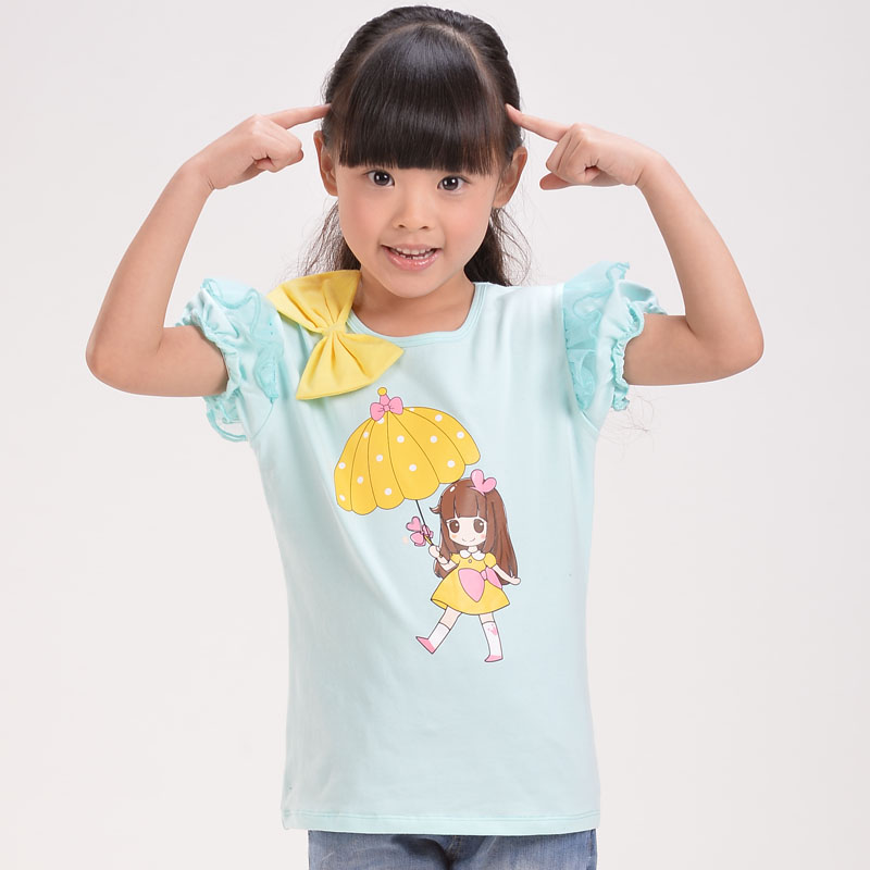Duolamila 2018 CUHK girl Short sleeved T-shirt T-shirts children leisure time princess Korean Editionin the Children/Baby/Family fitted , T-shirt category - from Buy2taobao.com to provide professional Taobao agent buy service