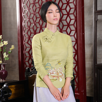 墨迹2016春装棉麻女装唐装茶服上衣复古民族