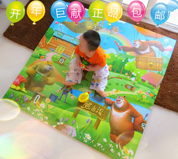 正品天利宝宝婴儿爬行垫熊出没拼图泡沫地垫拼接儿童爬爬垫环保60