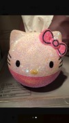 贴钻手工DIY制作粉色镶钻纸巾盒卷纸筒 纸抽 纸巾桶可爱KT猫