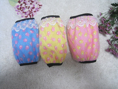 韩版短款女式儿童双层蕾丝绣花边成人家务防污短款护袖头套批发价