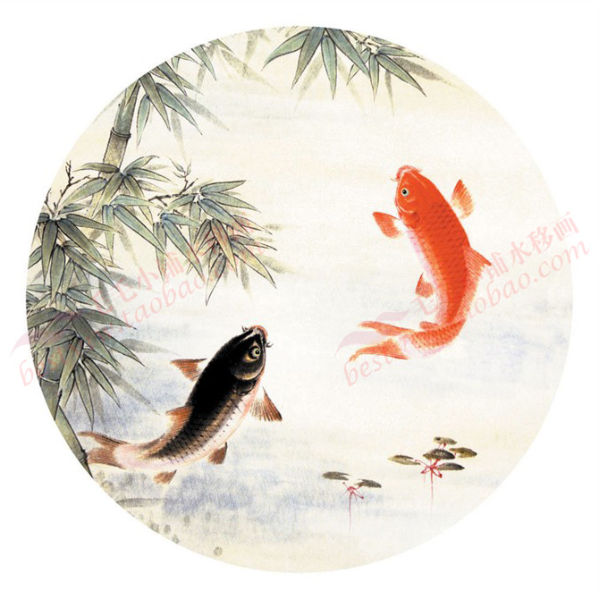 货号:65-92 莲年有鱼水移画中国画厨房浴室瓷砖贴冰箱贴家具贴|ruв категории Домашний быт, декоративная живопись, современные декоративные картины - от Buy2taobao.com для оказания профессиональной услуги покупки агента Taobao