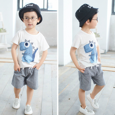韩版童装T恤裤子套装男童女宝宝婴儿童衣服短袖夏装0-1-2-3-4岁