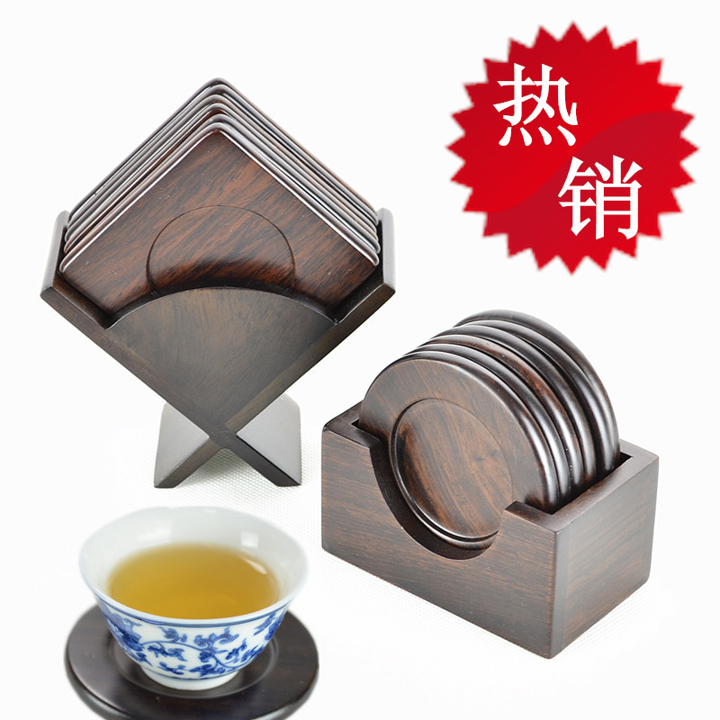 Black Sandalwood Tea Cup Pad Tea Tool Accessories Log solid wood circular teacup Saucer suit Kung Fu Tea Ceremonyin the Tableware , Tea set , Tea/With zero category - from Buy2taobao.com to provide professional Taobao agent buy service