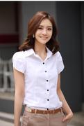 2024韩版职业装衬衣女，白色短袖女装，夏季ol工作服女士衬衫夏装