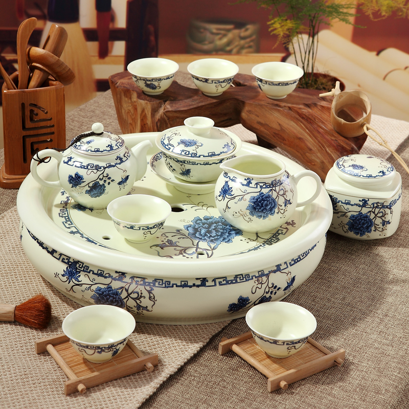 茶具套装家用 景德镇陶瓷功夫茶具整套带茶盘 功夫茶具套装 陶瓷|msdalam kategori pinggan mangkuk, set teh, Pakej teh - dari Buy2taobao.com untuk memberikan perkhidmatan ejen Taobao profesional membeli