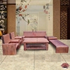 缅甸花梨木沙发大果紫檀中式实木，红木沙发茶几组合7件套5cm厚板