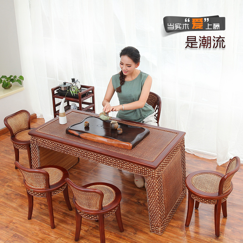 Rattan solid wood Kung Fu Tea Tables and chairs combination Tea table Tea table Tea table Tea balcony Chinese style tea table combinationin the Residential furniture , Categories , Tea table category - from Buy2taobao.com to provide professional Taobao agent buy service