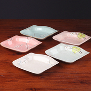 雅泰雪花瓷陶瓷盘子日式手绘家用创意四方形汤盘饭盘菜盘陶瓷餐具