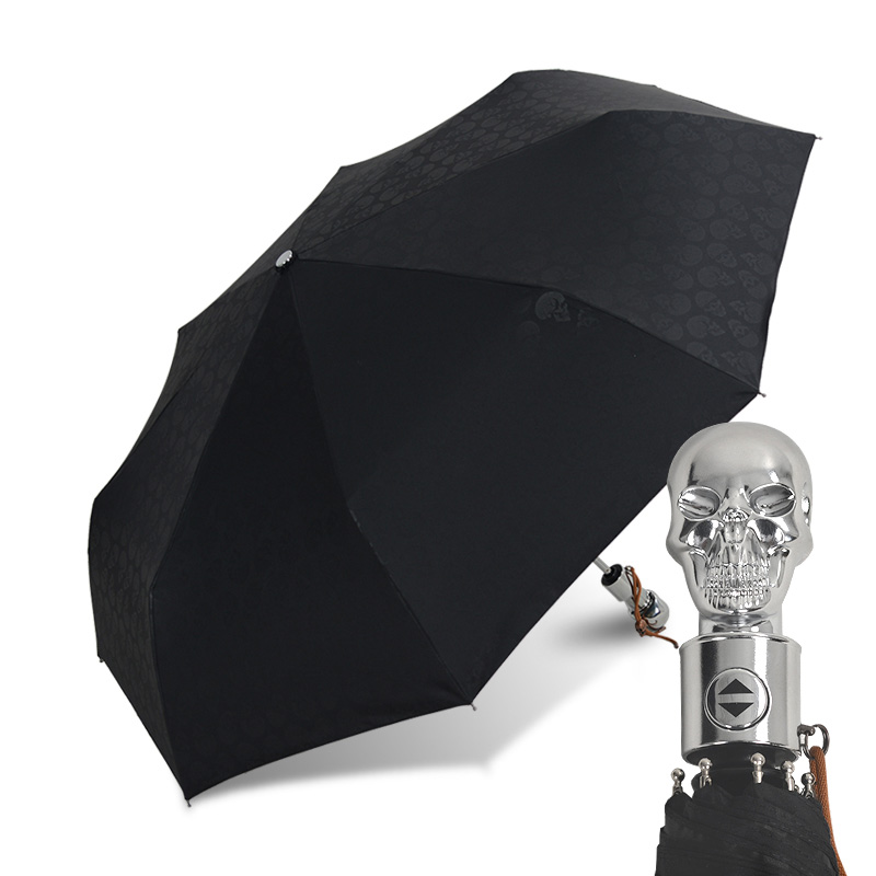 Skull automatic fold Umbrella Solid Windbreak men and women Vinyl sunshade ultraviolet-proof Parasol originalityin the Home Daily , Umbrella/Rain gear/Rain/Moistureproof , Umbrella category - from Buy2taobao.com to provide professional Taobao agent buy service