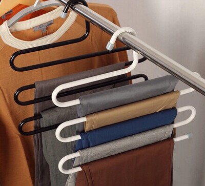 多功能魔术裤子架 S型多层裤架 防滑 服装店衣架衣柜裤挂裤夹收纳