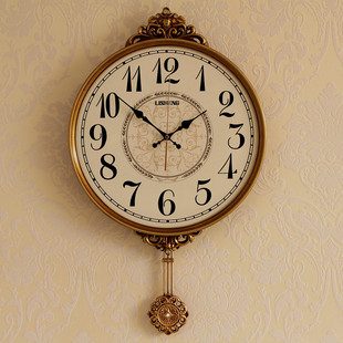 美式挂钟客厅创意简约静音钟表，个性时尚大气，墙上挂表欧式家用时钟