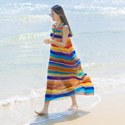 巴厘岛沙滩裙女夏海南三亚显瘦海边度假波西米亚长裙仙大码海滩裙