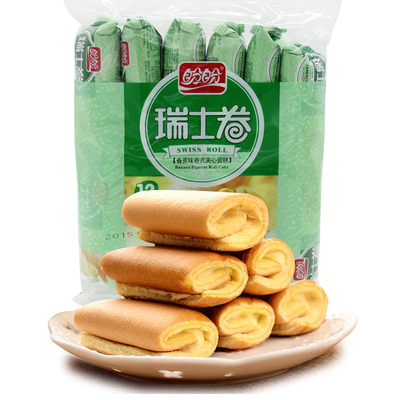 【天猫超市】盼盼瑞士卷香蕉味240g 早餐手撕小软口袋面包蒸蛋糕