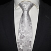 ptahatum宴会领带商务白色，花纹真丝正装结婚领带时尚男领带