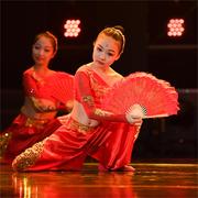 少年志儿童舞蹈服中小学生红色舞台服古典扇子舞民族演出服装
