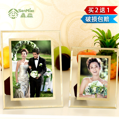 水晶相框摆台5寸6寸7寸8寸10寸A4六寸七寸证书照片创意儿童玻璃框