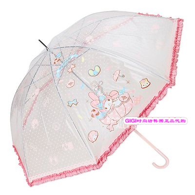 韩国正品代购 My Melody美乐蒂儿童透明长柄雨伞 自动雨伞在类目 尿片/洗护/喂哺/推车床, 背带/学步带/出行用品, 雨伞中 - 来自Buy2taobao.com提供专业的淘宝代购服务