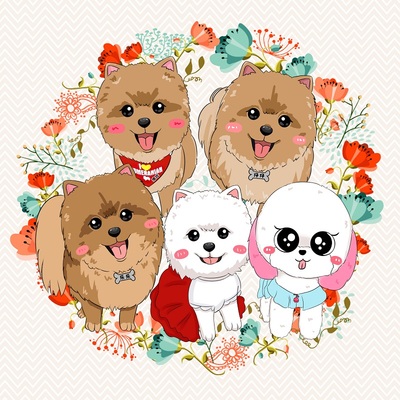 宠物动物猫咪狗狗半写实插画q版卡通转手绘头像画像设计定制