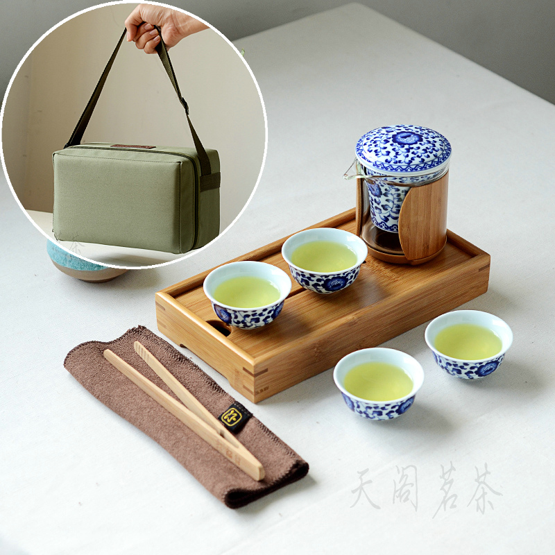 Stayed Glass travel tea set Carrying Case black tea Glass jug teacup suit Travel? tea tray Make tea outdoorsin the Tableware , Tea set , Kung Fu Tea category - from Buy2taobao.com to provide professional Taobao agent buy service