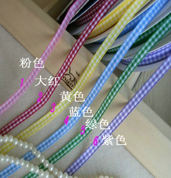 DIY Handmade accessories 6mm lattice Dyed with bow silk ribbon manual DIY South Korean hair 1 yuan 2 min the Home Fabric , Sew DIY Material,Tools and finished products , Sew DIY Fitting/Accessories/Accessories , Ribbon/Ribbons/Cloth belt category - from Buy2taobao.com to provide professional Taobao agent buy service