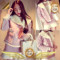 上下架计划:女装衣服2014冬新款套装韩版双排扣麂皮毛绒粉色外套羊羔毛半身裙