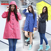 韩版女雨衣 成人时尚长款徒步连体雨披防水可爱外贸波点风衣步行