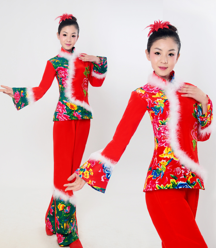 新款中老年秧歌表演服民族舞蹈腰鼓服装扇子广场舞演出服女秋冬季在类目 女装/女士精品, 唐装/民族服装/舞台服装, 民族服装/舞台装中 - 来自Buy2taobao.com提供专业的淘宝代购服务