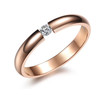 欧雅琪高级感悬浮单钻钛钢保色玫瑰金光面情侣戒指指环礼物女质感