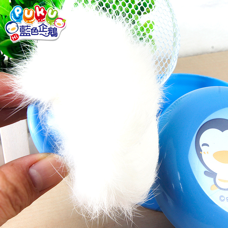 Blue Penguin Puff box Rabbit's hair Powder puff baby Puff box Loose powder Cartridge Powder puff Talcum powder boxin the Diapers/Care/Feeding/Push lathe , Barber/Nail clippers/Thermometers and other small articles of daily care , Puff category - from Buy2taobao.com to provide professional Taobao agent buy service