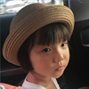 帽子女韩版潮夏天可爱卷边圆顶小礼帽儿童草帽，沙滩帽遮阳太阳帽