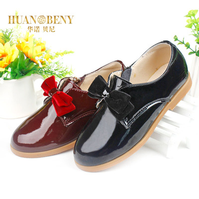 华诺贝尼儿童鞋春夏女童皮鞋小童蝴蝶结时装鞋中童舞蹈公主鞋清仓