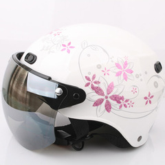 电动摩托车头盔夏季大白卡通头盔四季男女半盔