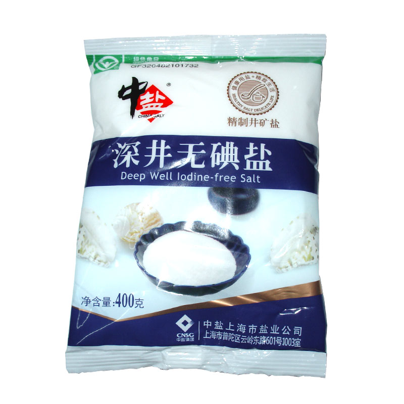 【天猫超市】中盐 深井无碘盐 400g 食用盐食盐 调味料调味品海星